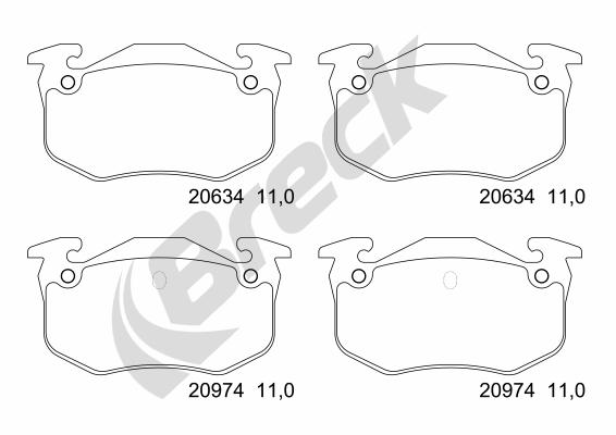 Set placute frana,frana disc 20973 00 704 00 BRECK